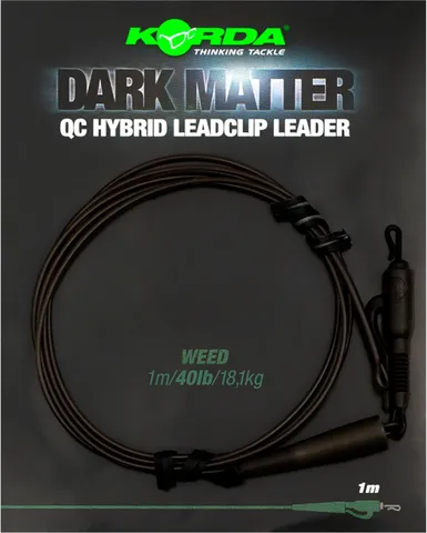 Korda Dark Matter Leader QC Hybrid Clip 100cm 18.1kg Weed