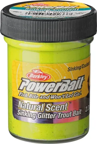 Berkley PowerBait Sinking Glitter Forellenteig 65g Chartreuse Glitter