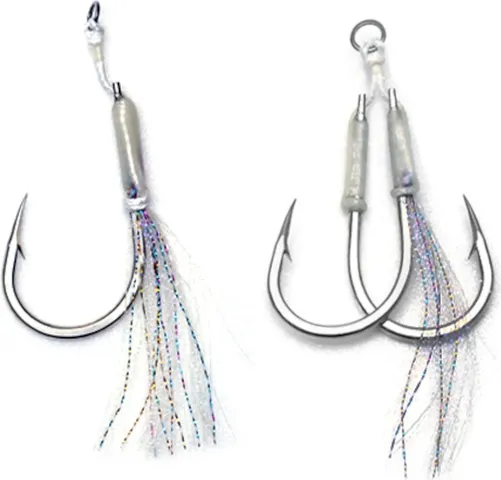 Hearty Rise Assist Hook Keen Power Vertical and Dropshot Accessory #11/0 1cm Silver