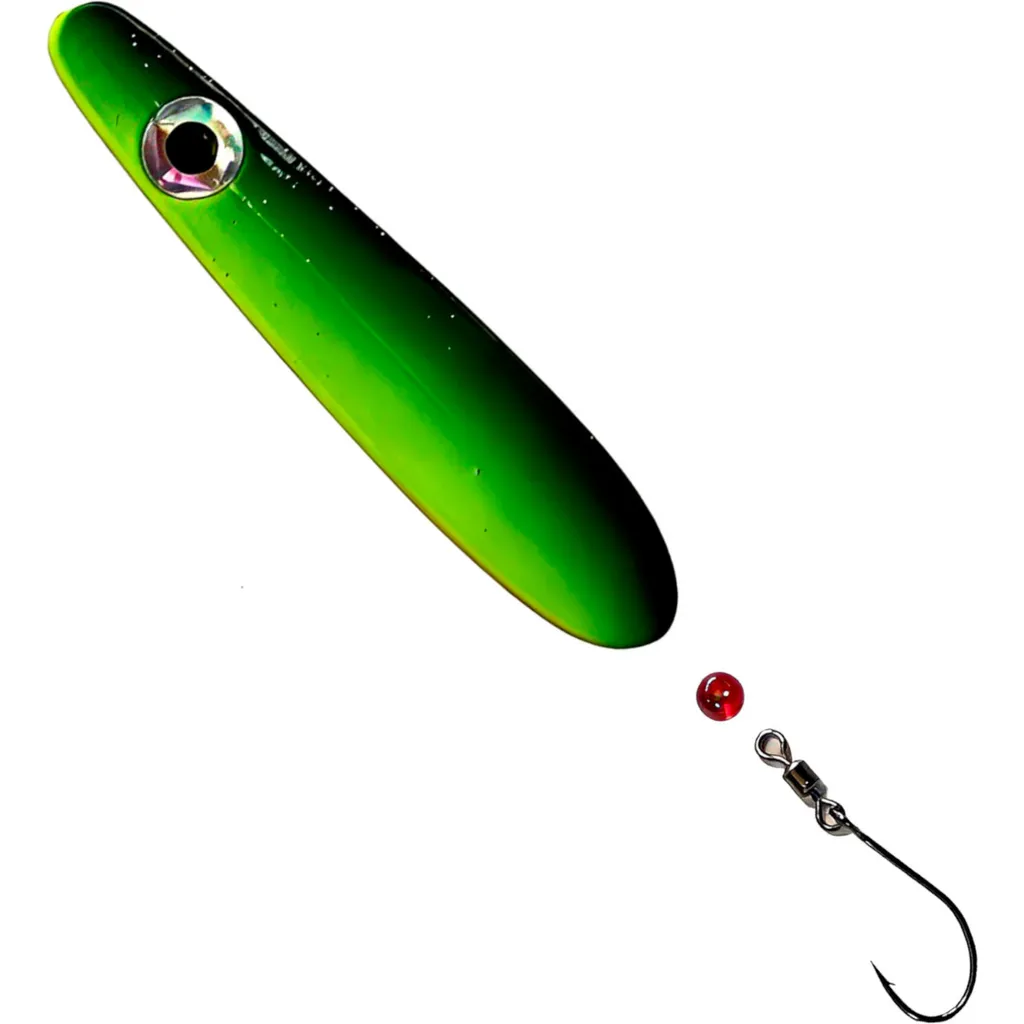Troutwerk 15g Inline Blinker - Meerforellenblinker Grün/Gelb/Rot