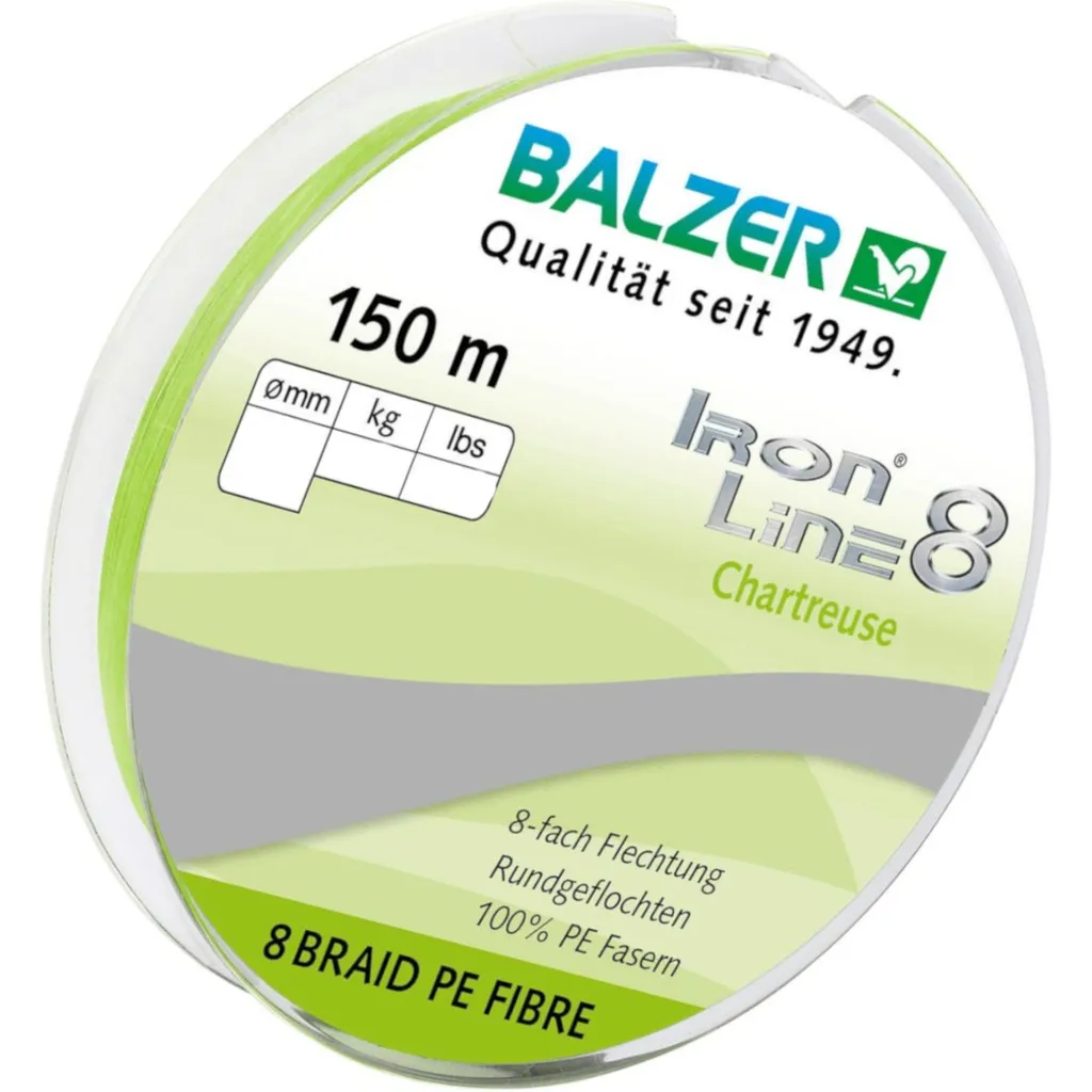 Balzer Iron Line Chartreuse Geflochtene Angelschnur 0.27mm 27.5kg 150m