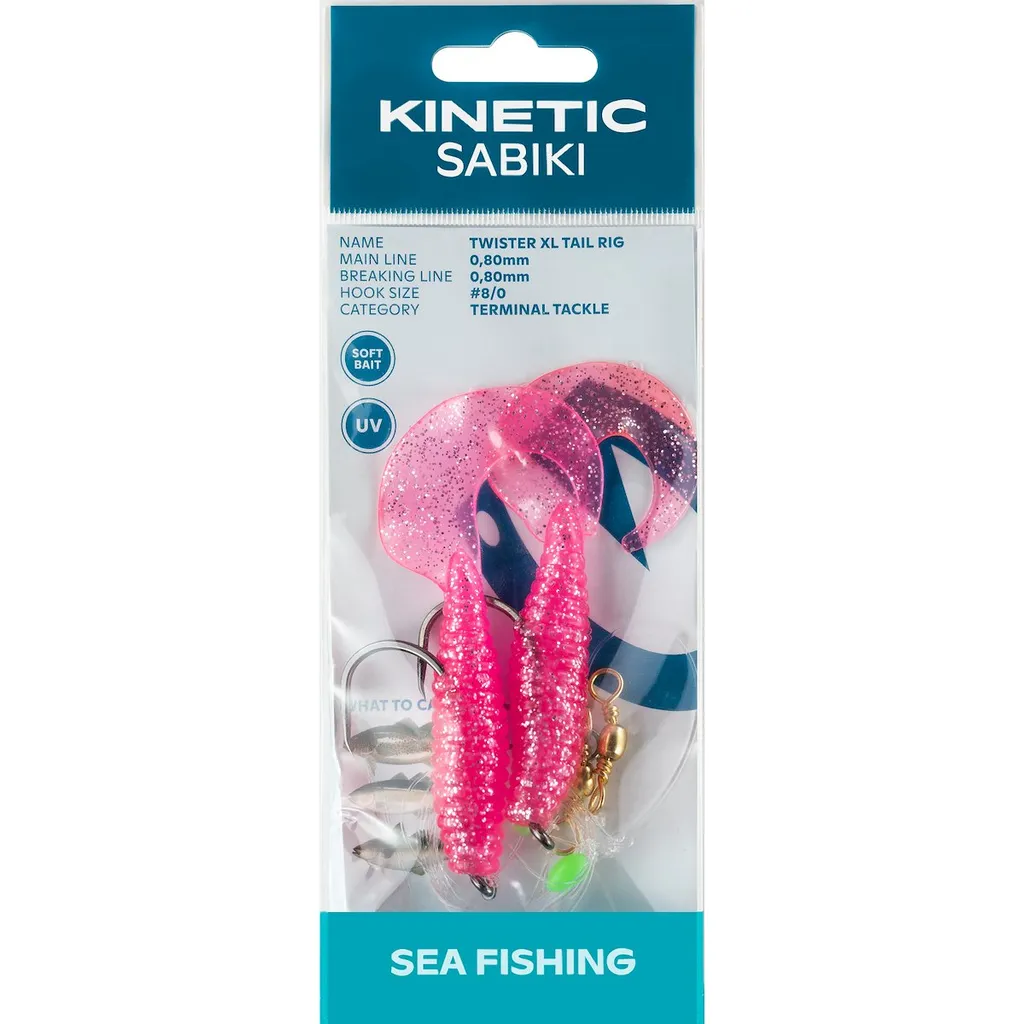 Kinetic Sabiki Twister XL Fertigmontage #8/0 130cm Pink/Silver