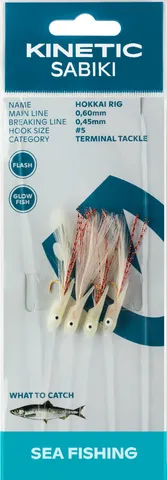 Kinetic Sabiki Hokkai Ready-made Rigs 130cm 0.45kg #5 Copper Flash