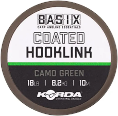 Korda Basix Coated Hooklink 8.2kg Camo Green