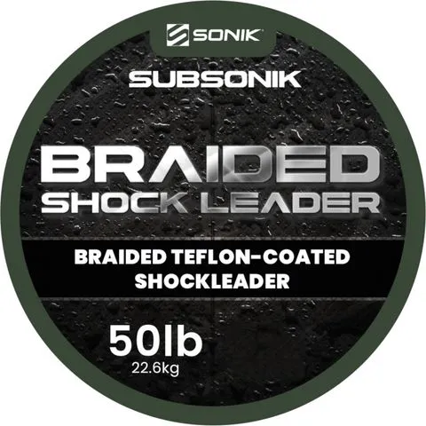 Sonik Braided Shock Leader 22.6kg 100m Olive Green