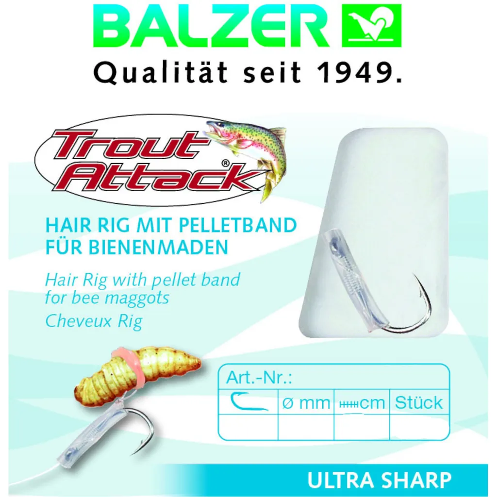 Balzer Trout Attack Bienenmaden Hair Rig #6 140cm 0.22mm