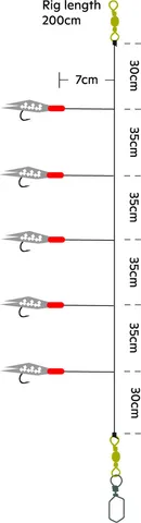 Kinetic Sabiki Flex Vorgefertigte Vorfächer #1/0 200cm 0.60mm