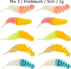 Balzer Trout Collector Forellenwürmer 5cm Mix 3 Knoblauch