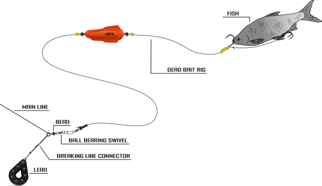 Black Cat Dead Bait Rig 2m 8/0