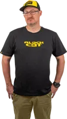 Black Cat Logo Black T-Shirt 100% Cotton XXXL
