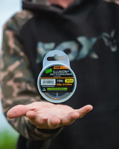 Fox Edges Illusion Soft Fluorocarbon Hooklink 0.35mm 7.3kg 30m Naturals Green