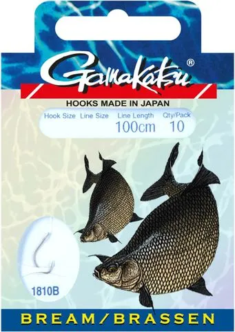 Gamakatsu Brassen Feeder Tied Hooks LS-1810 100cm 10pcs Plättchenhaken