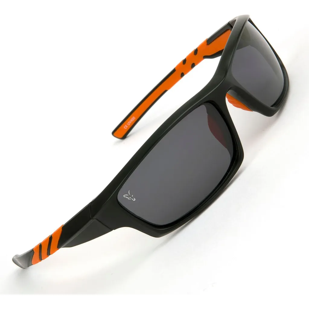 Fox Sunglasses Polarisationsbrille Black Orange Wrap Grey