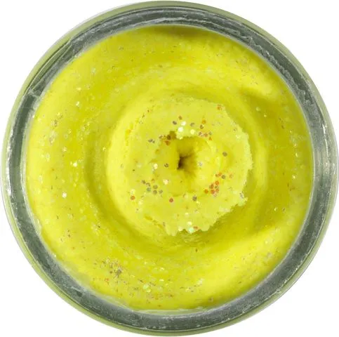 Berkley PowerBait Natural Glitter Forellenteig Sunshine Yellow Glitter / Leber