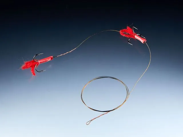 Balzer MK Adventure Double Treble Hook System with Wool Steel Leader 6 70cm 9kg