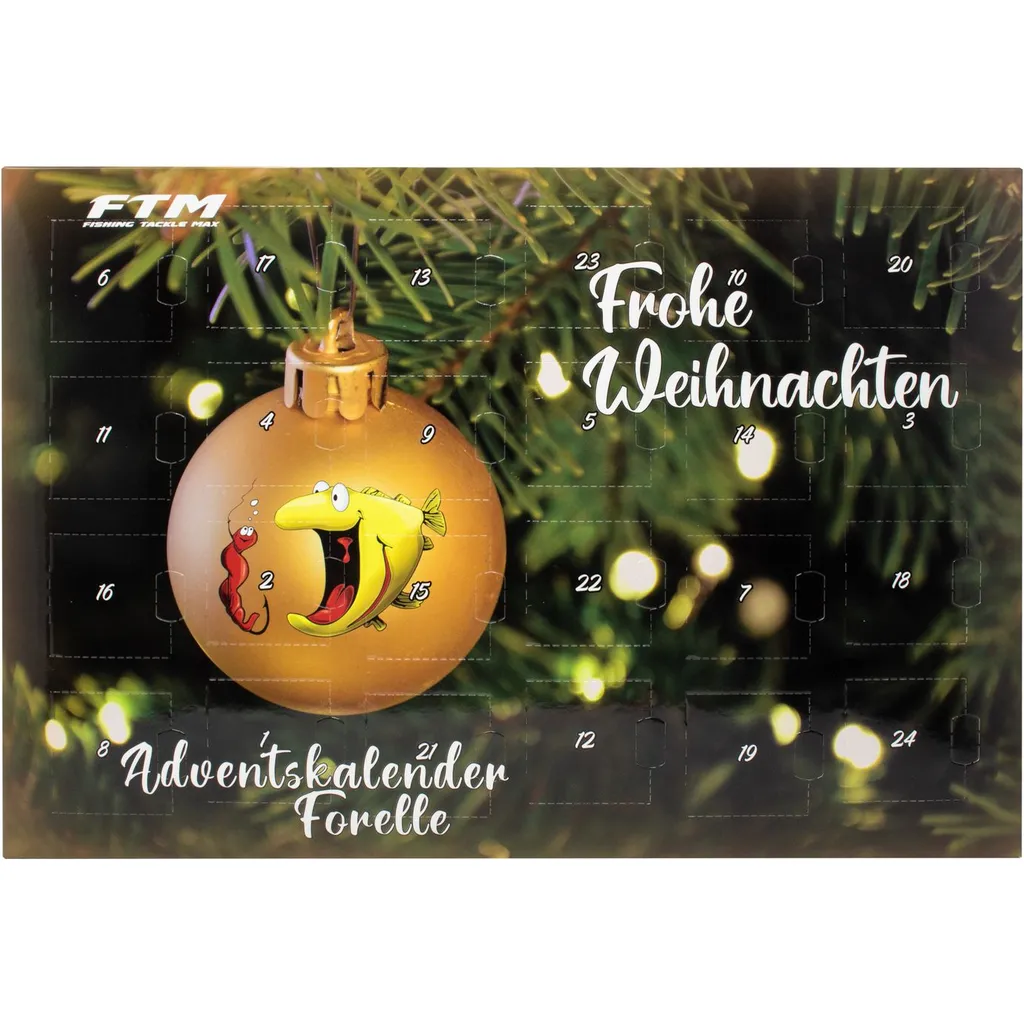 FTM Adventskalender Forellen Kalendar 2025 Kunstköderset Sonderfarben