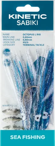 Kinetic Sabiki Oktopus L #6/0 150cm 0,8mm Blau/Rot