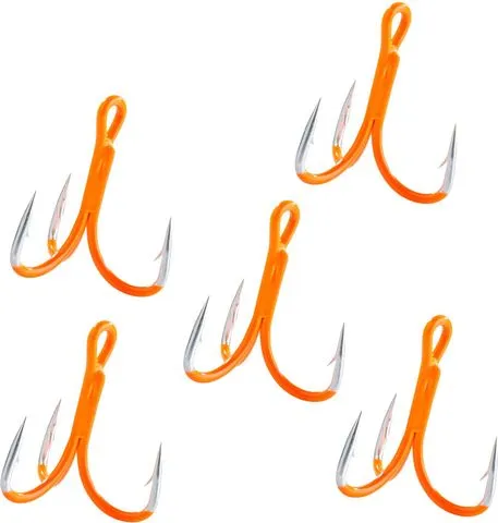 Balzer Drilling Treble Hook 2/0 5pcs UV-Aktiv Orange
