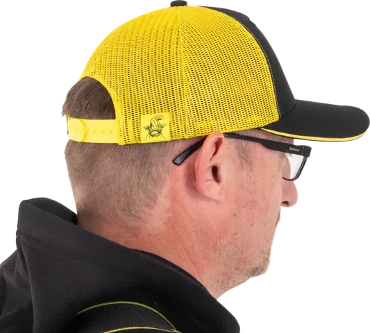 Black Cat Black and Yellow Trucker Cap