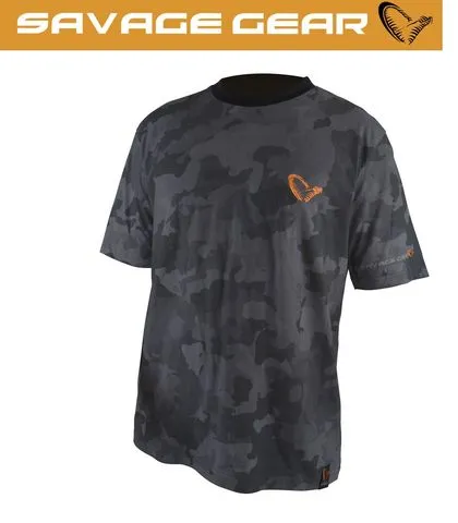 Savage Gear Black Savage Tee S Men 100% Cotton Short Sleeve