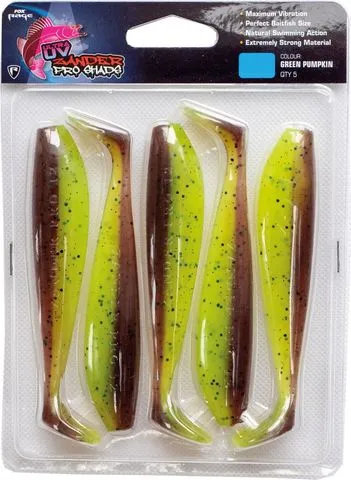 Fox Rage Ultra UV Zander Pro Shad 7.5cm Green Pumpkin