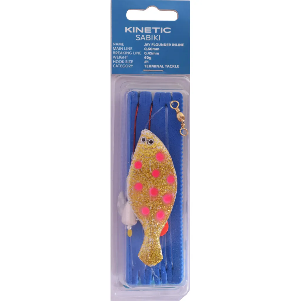Kinetic Sabiki Jay Flounder Inline Vorfachmontage 60g 110cm #1 Glow/Pink Dots