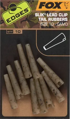 Fox Edges Zubehör für Rig 10 10pcs Lead Clip Tail Rubber Camo
