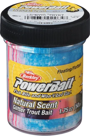 Berkley PowerBait Natural Glitter Forellenteig Fluo Orange Glitter / Knoblauch