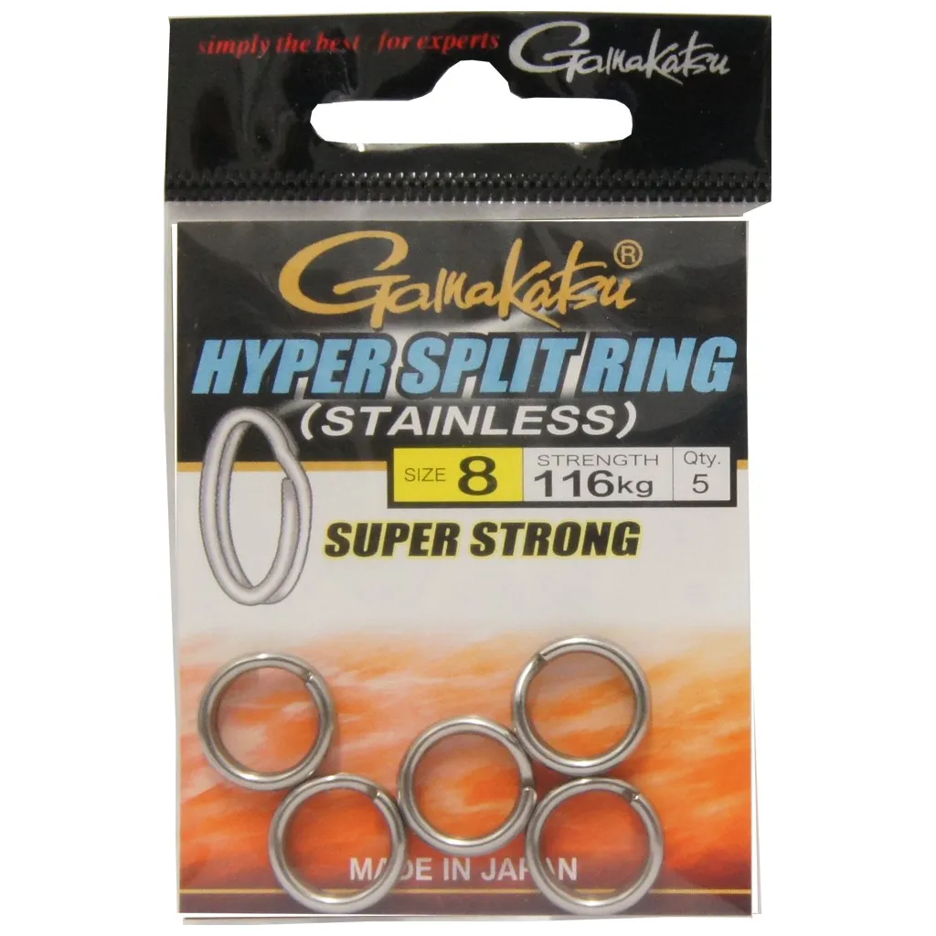 Gamakatsu Hyper Split Ring Black Nickel Sprengringe #8 9.9mm 116kg
