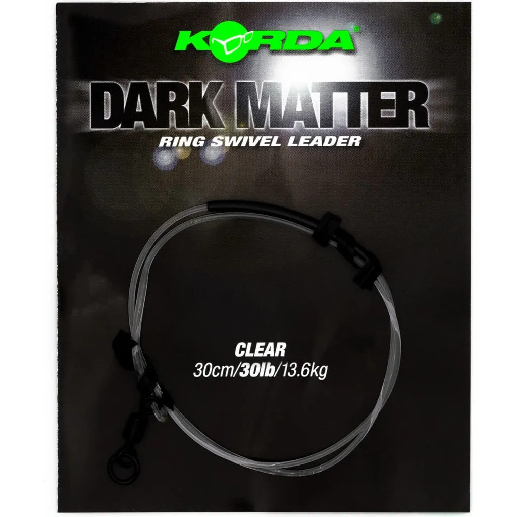 Korda Dark Matter Leader Ring Swivel 30cm 13,6kg Clear
