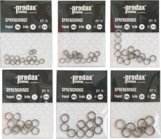 Predax Sprengringe 5–10mm 15–60kg 75pcs XS-XXL