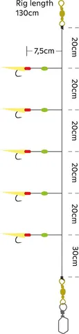Kinetic Sabiki Fullhouse Ready-made Rigs #4 130cm 1pc