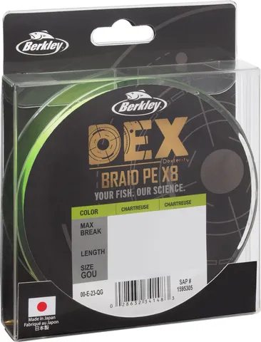 Berkley DEX x8 0.08mm 150m 6.8kg Chartreuse