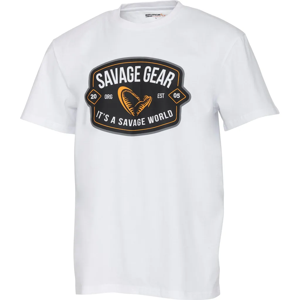 Savage Gear Badge Logo Tee XXL Weiß