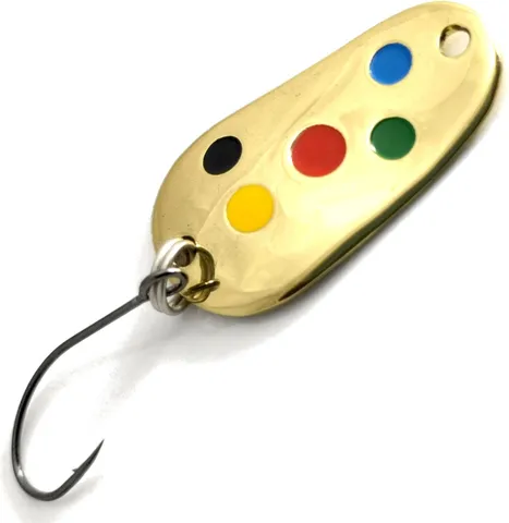 Troutwerk Spoon 2.8cm 3g Goldfarben/Mehrfarbige Punkte