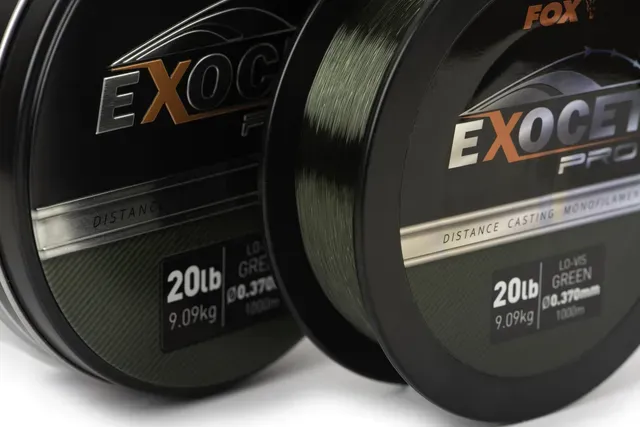 Fox Exocet Pro Monofilament Line 0.37mm 9.09kg 1000m Low Vis Green