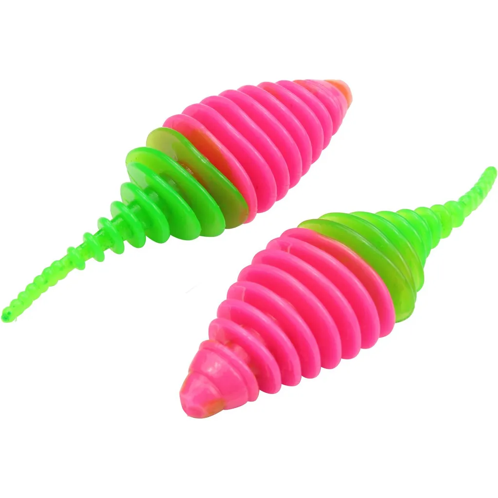 FTM Omura Baits Pongo Gummiköder 6.5cm Neonpink/Neongrün Krill