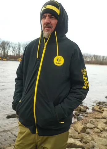 Black Cat Black Zip Hoody Medium