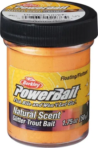 Berkley PowerBait Natural Glitter Forellenteig Fluo Orange Glitter / Krebstier