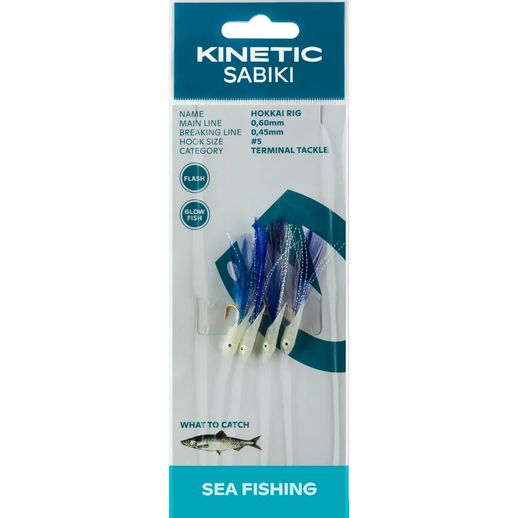 Kinetic Sabiki Hokkai Fertigmontagen 130cm 0,45kg #5 Blue Flash
