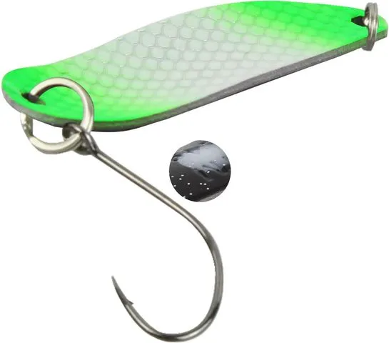 FTM Spoon Hammer Spoon 3.2g Tumbling Neon Green Lumi/Black M. Glitter Lumi