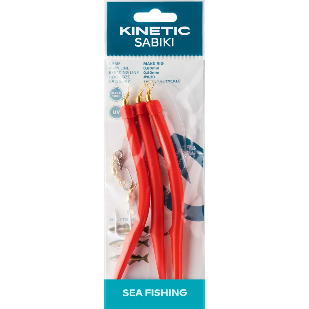 Kinetic Sabiki Makk Fertigmontagen #6/0 Red