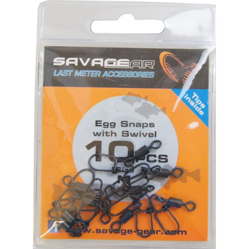 Savage Gear Egg Snap Swivel 10pc 24kg M