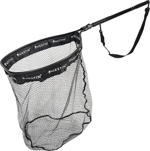 Westin W6 C&R Telescopic Landing Net 50–200cm 38x45cm Knotless Rubber Coated Carbon