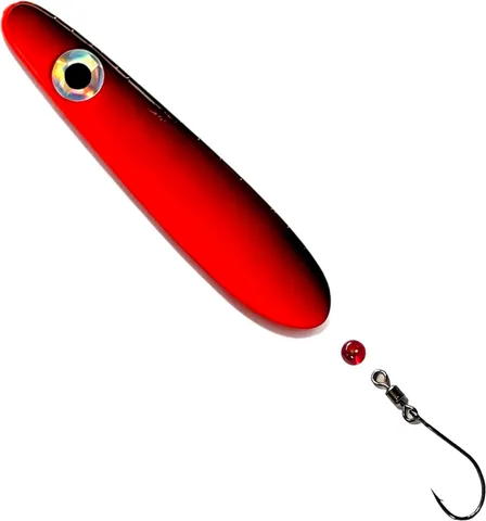 Troutwerk 15g Inline Blinker - Meerforellenblinker Fluo Rot/Schwarz