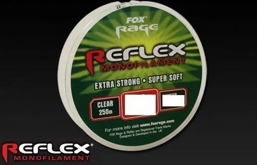 Fox Rage Reflex Mono Monofilament Line 250m 0.2mm 3.64kg Transparent Clear