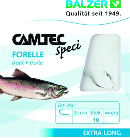 Balzer Camtec Speci Forelle/Sbiro Ready-made Rig 10pcs 200cm Barbed Hochleistungsschnur