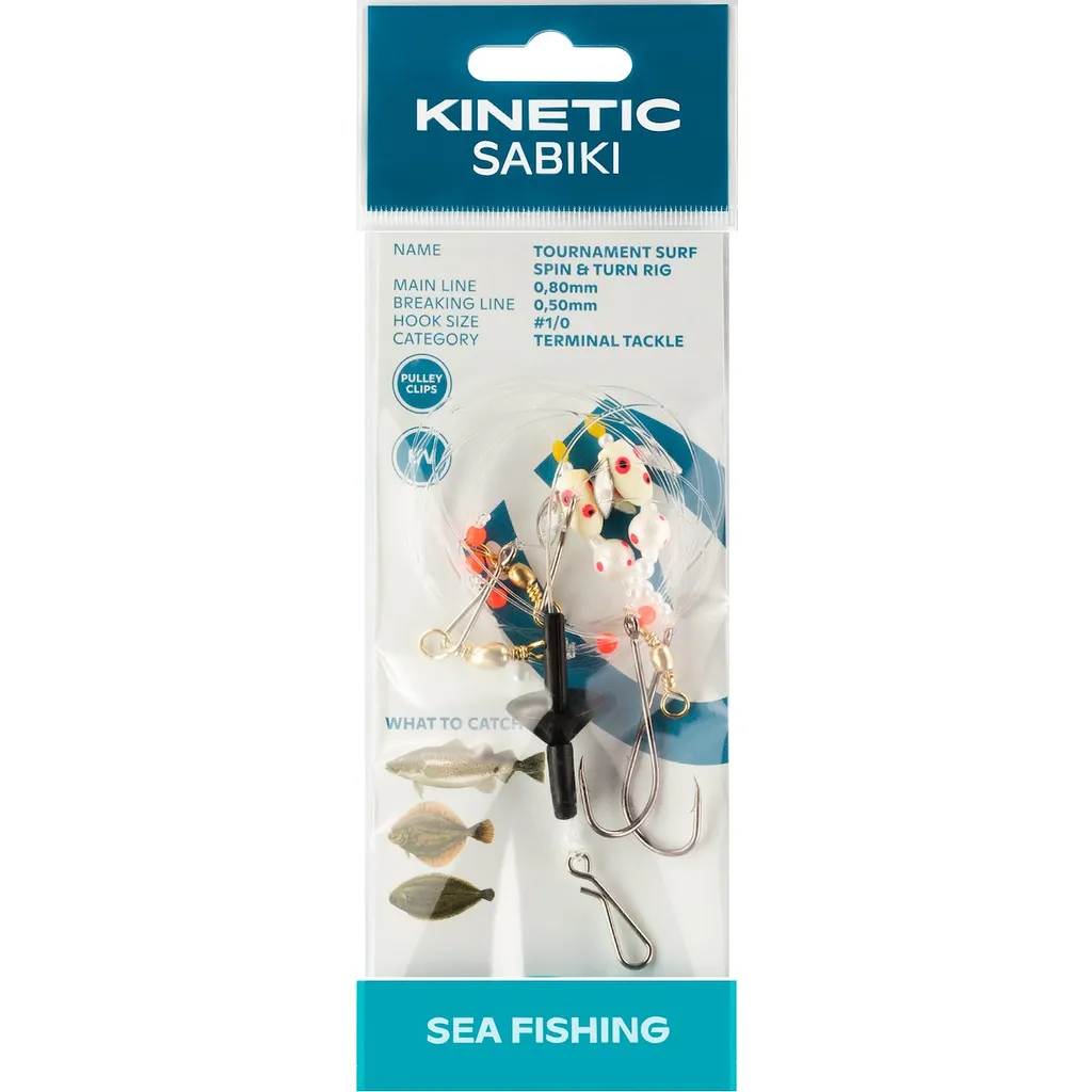 Kinetic Sabiki Tournament Surf Spin&Turn Vorfachmontagen #1/0 110cm 0.8mm Pearl