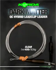 Korda Dark Matter Leader QC Hybrid Clip 100cm 18.1kg Clear