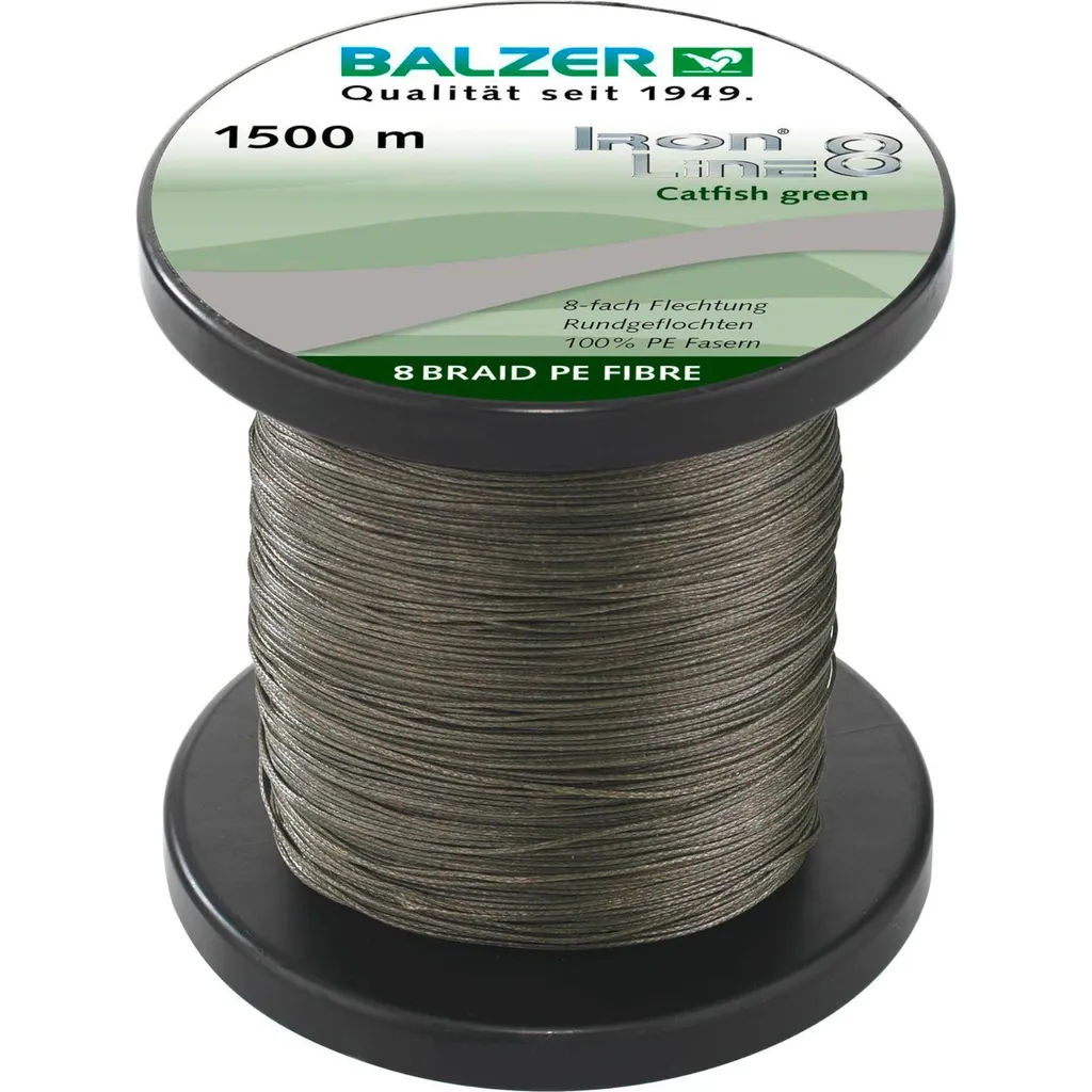 Balzer Iron Line 8 Catfish Geflochtene Angelschnur 0.5mm 51.3kg Grün